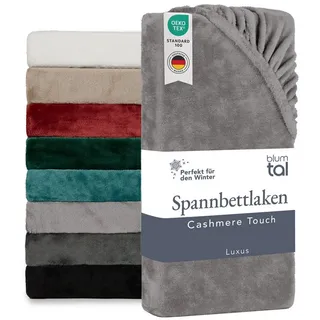Blumtal Spannbettlaken Cashmere Touch Mikrofaser 140 x 200 cm Grau