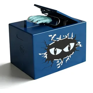 Spardose Kinder: Greedy Cat Ghost Hand Design Lustige Spardose, 10,8×8×7,3cm Blau Elektrisch Sparschwein, Lustige Sparbüchse Kinder für Halloween, Geburtstagsgeschenke, Zuhause und Schreibtisch