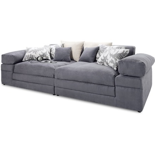 Megasofa self ALINA (BHT 242x81x121 cm) BHT 242x81x121 cm grau Bigsofa Couch Riesensofa - grau