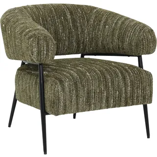 LC Home Sessel »Soho« Webstoff grün – Polstersessel, Loungesessel & Armlehnsessel mit schwarzem Metallgestell
