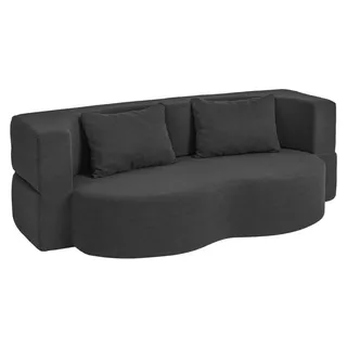 SoBuy Schlafcouch Federkern 2-Sitzer Dunkelgrau