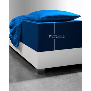 Spannbettlaken »Comfort XL«, 56686335-0 nachtblau B/L: 90-100 cm x 200-220 cm   1 St.