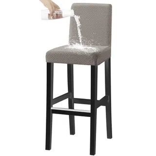 Stretch Barhocker Stuhlhussen Bezüge Barstuhlbezug mit Rückenlehne 2/4/6 Stück Hussen für Barhocker Waschbarer Bar Stuhl-Abdeckung Passend,Café Schemel Hohe Barhocker Stuhl Bezüge ( Color : Taupe , Si