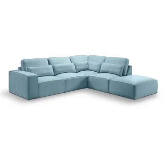 xonox Eckcouch Webstoff 3-Sitzer Hellblau
