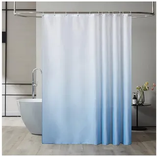 Furlinic Duschvorhang Duschvorhang Überlänge Anti-schimmel Textil Antibakteriell Waschbar blau