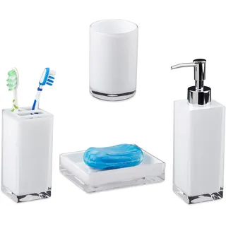Relaxdays Badaccessoire-Set Weiß