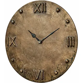 Loberon Uhr Kaleens, hochwertiges Design, erhabenes Ziffernblatt, Industrial Style, Wanduhr, Zeitmesser, Wohn-Accessoire, Aluminium, antikmessing