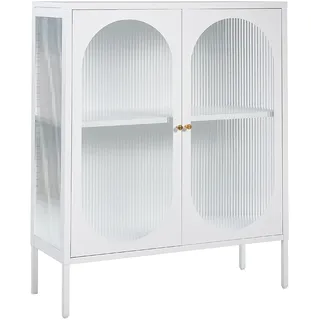Beliani Vitrine Sarre 90 x 35 x 111 cm Weiß/Gold