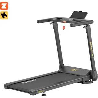 Reebok Laufband i-Run 5 (kein Aufbau nötig – einfach aufklappen und starten), bis max. 15 km/h, klappbar, mit Steigung, 120 kg max. Benutzergewicht schwarz