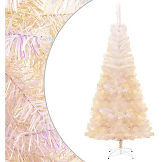 furnicato Künstlicher Weihnachtsbaum Schillernde Spitzen Weiß 240 cm PVC, Buschiger Tannenbaum mit 1300 Spitzen und stabilem Stahlständer weiß 120 cm x 240 cm x 240 cm
