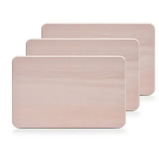 Zeller Vesperbrettchen-Set Holz 3-tlg. 22 x 14 cm Beige/Braun
