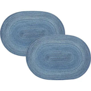 Pichler Tischset Samba 2er-Pack blau Größe oval: 33x48 cm