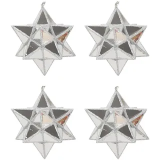 Homea Weihnachtskugeln-set Aus Kunststoff, Sterne, 4er-set, Ø 7,5cm
