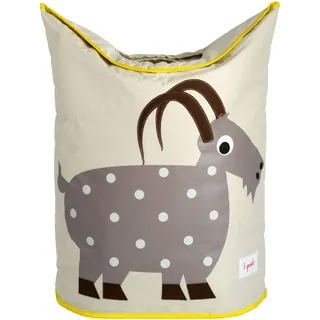 3 Sprouts - Wäschekorb Kinderzimmer - Wäschesack Kinder, Kinder Wäschekorb mit Tiermotiv - Wäschekorb Babyzimmer, Wäschesammler Kinder - Praktisch für Kinderzimmer - Ziege