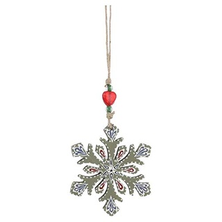 Edelman 8718861639490 Schneeflocke zum Aufhängen Weihnachten Deko und Objekt, Mehrfarbig