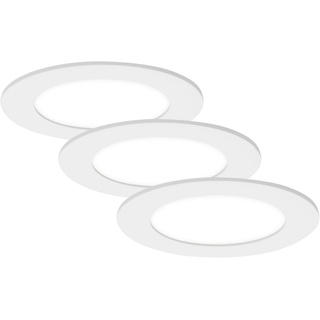Di-Ka LED Einbauleuchte Flat-In 3er Set weiß Ø 12 cm 7W, neutralweiß