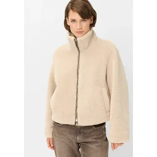 Wendejacke FUCHS SCHMITT, Damen, Gr. 42, beige (taupe), Web, Obermaterial: 100% Polyester, unifarben, regular fit normal, hoch geschlossener Ausschnitt, Aufschlag, Jacken, Stehkragen, Teddyplüsch, Regular Fit
