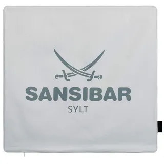 Sansibar Kissen Zierkissen Dekokissen Sofakissen 100% Baumwolle (Bezug - 45x45 cm, Hellgrau/Anthrazit)