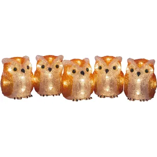 Konstsmide Weihnachtsbeleuchtung LED Acryl Eulen 5-er Set, warmweiß