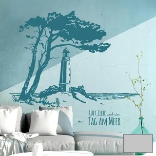 Wandtattoo Wandaufkleber Wandsticker Aufkleber Sticker Ostsee Hiddensee Leuchtturm & Spruch M1930 ausgewählte Farbe: *mittelgrau* ausgewählte Größe: *XL*