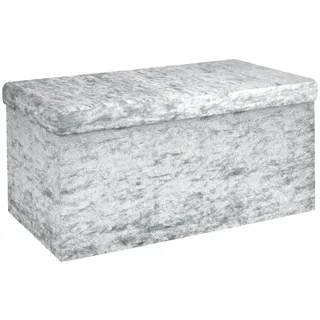 Intirilife Sitzwürfel Faltbare Sitzbank Samt 76 x 38 x 38 cm Blau