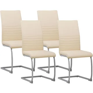 Albatros Freischwinger MURANO Kunstleder beige 4er Set