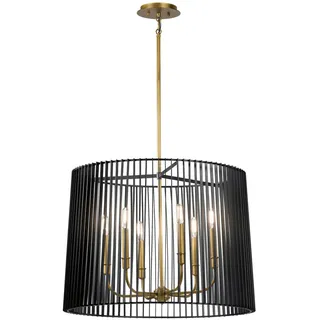 Elstead Lighting Kronleuchter Linara, Schwarz, Messing, Metall, 63.6 cm, RoHS, höhenverstellbar, Lampen & Leuchten, Innenbeleuchtung, Hängelampen, Kronleuchter