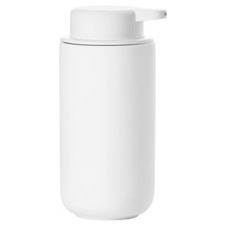 Zone Denmark Ume Seifenspender/Seifenpumpe aus Steingut mit Soft Touch-Beschichtung, extra großes Fassungsvermögen (450 ml), weiß