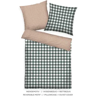 Tom Tailor CLASSIC CHECK gestreift/kariert Grün 135 x 200 cm + 2 x 80 x 80 cm