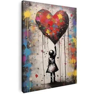 Artmazing | Banksy Bild | S-Art Bilder | Coole Wandbilder Wohnzimmer | Wandbild Banksy Deko XXL | Bild Leinwand XXL | buntes Poster für Wand