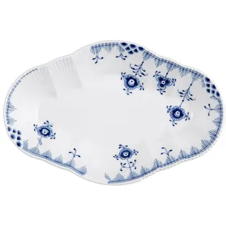 Royal Copenhagen Blue Elements Ovale Schale aus Porzellan in der Farbe Blau-Weiß, Maße: 23cm x 15,5cm x 4cm, 1017050