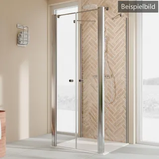 Breuer Elana 2.0 rund U-Kabine Pendeltür mit 2 Seitenwänden Bella C 100 x 100 cm - Weiß matt - 2448 030 005 020