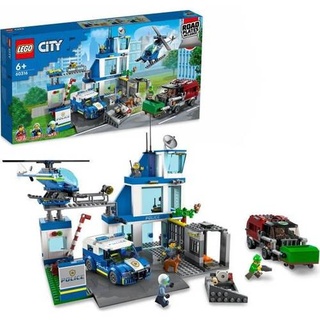 LEGO 60316 City Polizeiwache, Spielzeugauto, Müllwagen und Hubschrauber Kinder ab 6 Jahren, Set Abenteuer