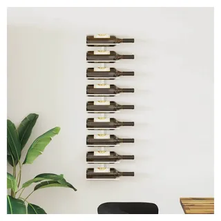furnicato Weinregal Wand-24 x 9,5 x 98 cm Weiß aus Eisen für 9 Flaschen, 1-tlg., Pflegeleichter Flaschenhalter mit Montagezubehör für die Küche weiß 24 cm x 98 cm x 98 cm