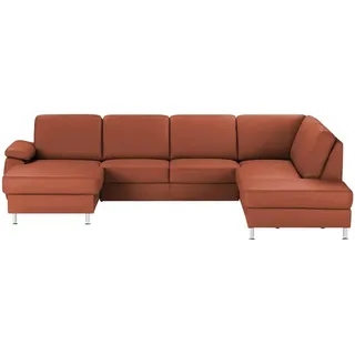 Kollektion Kraft Wohnlandschaft mit Sitz- und Rückenbezug aus Leder Kathi ¦ rot ¦ Maße (cm): B: 309 H: 86 T: 235.0