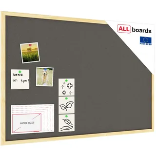 ALLboards Pinnwand 90 x 60 cm Grau