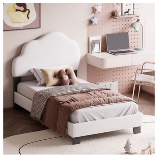 SIKAINI Kinderbett (1-tlg., Einzelbett für Kinder), Lattenrost, Die Lattenroststruktur macht das Bett stabil weiß