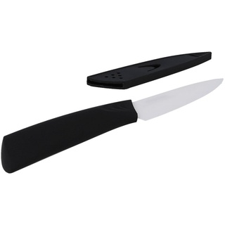 EUROHOME Allzweckmesser Messer aus Keramik mit Schutzhülle für einen präzisen Schnitt, Keramikmesser mit ergonomischem Griff - Kochmesser schwarz