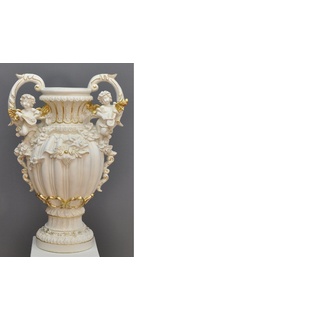 JVmoebel Skulptur XXL Vase Tisch Dekoration Deko Vasen Antik Stil Figur Kelch Rom 71cm weiß