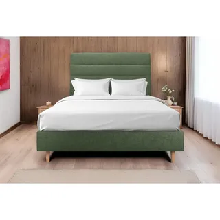 Sommeil de Plomb Kopfteil, Olivgrün, Holz, Kiefer, vollmassiv, Uni, 2-Sitzer, Füllung: Komfortschaum, Rechteckig,Rechteckig, 140x120x10 cm, Schlafzimmer, Betten, Bett-Kopfteile