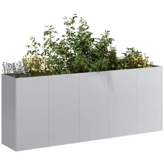 vidaXL Garten-Hochbeet verzinkter Stahl rechteckig 200 x 40 x 80 cm Silber 