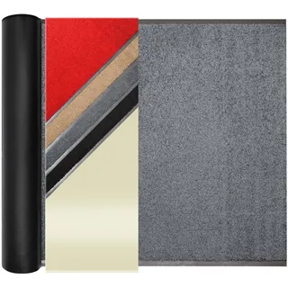 Primaflor Schmutzfangläufer Clean | 120 x 200 cm | Grau | Meterware | 100 % Polyamid, 9 mm Gesamthöhe, rutschhemmender Vinyl-Rücken, zuschneidbar für Eingang, Flur und Eingang, Fußmatte