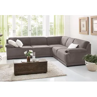 Home Affaire Ecksofa HOME AFFAIRE "Telos mit Boxspring Unterfederung für hohen Komfort, L-Form", grau, B:259cm H:80cm T:289cm, Chenille (100% Polyester);Microfaser-PRIMABELLE (100% Polyester);dicke Luxus-Microfaser in Lederoptik (100% Polyester), Sofas, Ecksofa, mit 