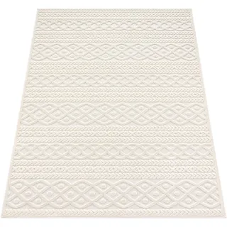 Paco Home Teppich PACO HOME "Cotton 231", beige (creme), B:60cm H:6mm L:110cm, Polypropylen, Teppiche, Teppich, Uni-Farben, Hoch-Tief Effekt, boho, In- und Outdoor geeignet
