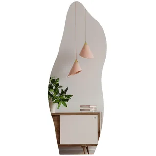 Muzilife Asymmetrischer Ganzkörperspiegel Rahmenloser Wandspiegel | 160x60cm Unregelmäßiger Großer Dekorativer Spiegel mit MDF-Rückwand, für Wand Wohnzimmer Bad Flur Eingang