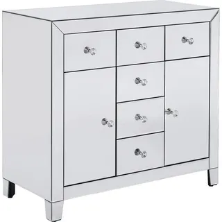 Kare-Design Kommode, Weiß, Glas, Holzwerkstoff, 6 Schublade(n) Schubladen, 88x84x41 cm, Typenauswahl, Beimöbel erhältlich, Wohnzimmer, Kommoden & Sideboards, Kommoden