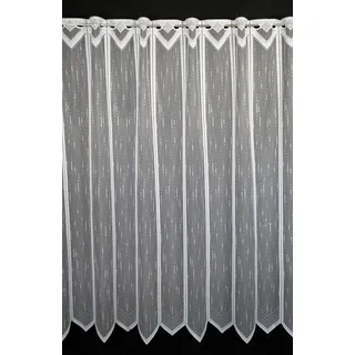Gardinen Kranzusch Scheibengardine längs gestrichelt (1 St), Stangendurchzug, transparent, Stablöcher,transparent,verschiedene Höhen, Breiten weiß 2115.0 cm x 180 cm