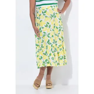 MIAMODA Maxirock Damen Zitronen-Muster Weiß 48
