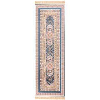 Orientteppich MORGENLAND "Orientteppich - Akghar läufer" Teppiche Gr. B/L: 100 cm x 400 cm, 8 mm, 4 m2, 1 St., blau (dunkelblau) Orientalische Muster