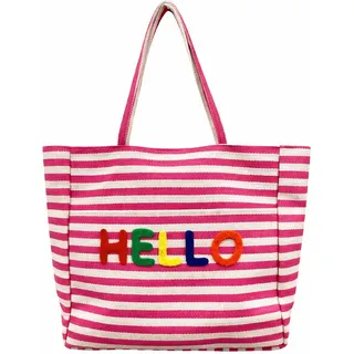 BODY&SOUL Strandtasche Hello - weiß|pink